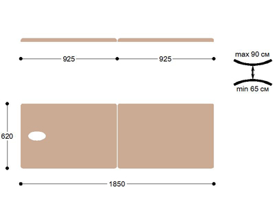 размеры складного массажного стола